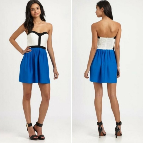 Parker Dresses & Skirts - 🌈Parker Blue Quilted Strapless Silk Dress